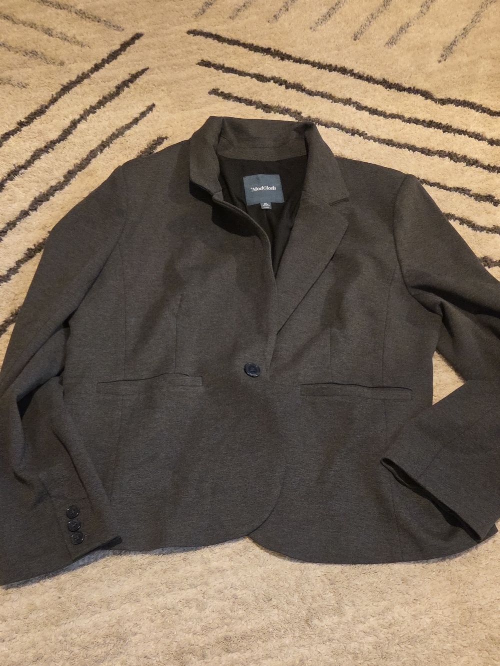 Modcloth Women's Charcoal Gray Single-Button Blazer